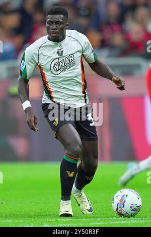 Milan, Italie. 20 septembre 2024. Alfred Duncan de Venezia lors du match de Serie A entre Milan et Venezia au stade San Siro de Milan, dans le nord de l'Italie - samedi 14 septembre 2024. Sport - Soccer . (Photo de Spada/Lapresse) crédit : LaPresse/Alamy Live News Banque D'Images