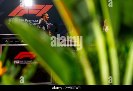 Singapour, Singapour. 19 septembre 2024. HAMILTON Lewis (gbr), Mercedes AMG F1 Team W15, portrait lors du Grand Prix de formule 1 de Singapour 2024, 18e manche du Championnat du monde de formule 1 2024 du 20 au 22 septembre 2024 sur le circuit Marina Bay, à Singapour, Singapour - photo DPPI crédit : DPPI Media/Alamy Live News Banque D'Images