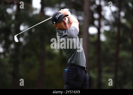 L'écossais Grant Forrest a fait son départ le 8e jour du championnat BMW PGA 2024 au Wentworth Golf Club à Virginia Water, Surrey. Date de la photo : vendredi 20 septembre 2024. Banque D'Images