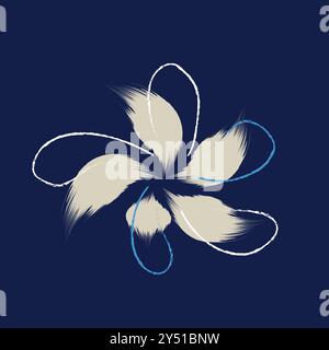 Vecteur et illustration de motif de dessin à la main sans couture. Un motif floral textile motif tropical bicolore textile Illustration de Vecteur