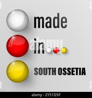 Motif et étiquette en Ossétie du Sud. Élément d'impact pour l'utilisation que vous voulez en faire. Illustration de Vecteur