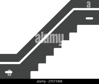 Image vectorielle de l'icône de l'escalier roulant. Adapté aux applications Web mobiles et aux supports d'impression. Illustration de Vecteur