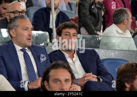 Roma, Italie. 24 mai 2023. Foto Tano Pecoraro/LaPresse 24 maggio 2023 Roma, Italia - Sport Calcio - ACF Fiorentina vs FC Inter - finale Coppa Italia Frecciarossa 2022/2023 - Stadio Olimpico di Roma. Nella foto : Gianluca Zambrotta, Ciro Ferrara 24 mai 2023 Rome, Italie - Sport Soccer - ACF Fiorentina vs FC Internazionale - Frecciarossa Coupe d'Italie finale 2022/2023 - stade olympique de Rome. Sur la photo : Gianluca Zambrotta, Ciro Ferrara crédit : LaPresse/Alamy Live News Banque D'Images