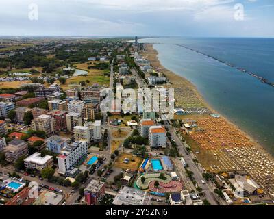 Vue aérienne de la côte de Cesenatico Banque D'Images