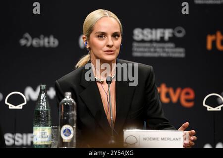 Noemie Merlant BEI der Pressekonferenz zum Kinofilm Emmanuelle auf dem 72. Internationalen Filmfestival San Sebastian / Festival Internacional de Cine de San Sebastian im Kursaal. San Sebastian, 20.09.2024 *** Noemie Merlant à la conférence de presse du long métrage Emmanuelle au 72e Festival International du film de San Sebastian Festival Internacional de Cine de San Sebastian au Kursaal San Sebastian, 20 09 2024 Foto:XC.xNiehausx/xFuturexImagex emmanuelle 4973 Banque D'Images