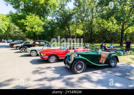 Vienna Classic Days 2024, défilé de voitures oldtimer, Donaupark, Vienne, Autriche Banque D'Images