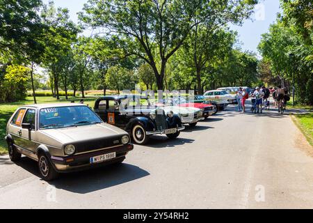 Vienna Classic Days 2024, défilé de voitures oldtimer, Donaupark, Vienne, Autriche Banque D'Images