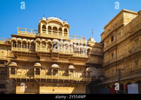 Château de Jaisalmer fort situé dans la ville de Jaisalmer, dans l'état indien du Rajasthan, Inde Banque D'Images