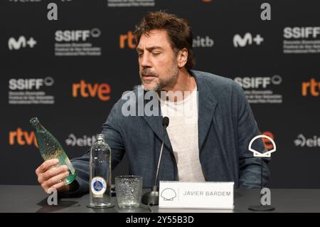 Javier Bardem BEI der Pressekonferenz zur Verleihung des Donostia Award auf dem 72. Internationalen Filmfestival San Sebastian / Festival Internacional de Cine de San Sebastián im Kursaal. Saint-Sébastien, 20.09.2024 Banque D'Images