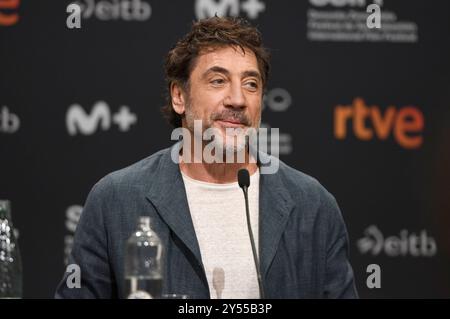 Javier Bardem BEI der Pressekonferenz zur Verleihung des Donostia Award auf dem 72. Internationalen Filmfestival San Sebastian / Festival Internacional de Cine de San Sebastián im Kursaal. Saint-Sébastien, 20.09.2024 Banque D'Images