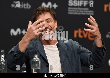 Javier Bardem BEI der Pressekonferenz zur Verleihung des Donostia Award auf dem 72. Internationalen Filmfestival San Sebastian / Festival Internacional de Cine de San Sebastián im Kursaal. Saint-Sébastien, 20.09.2024 Banque D'Images