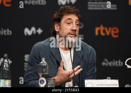 Javier Bardem BEI der Pressekonferenz zur Verleihung des Donostia Award auf dem 72. Internationalen Filmfestival San Sebastian / Festival Internacional de Cine de San Sebastián im Kursaal. Saint-Sébastien, 20.09.2024 Banque D'Images