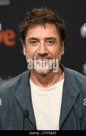 Javier Bardem BEI der Pressekonferenz zur Verleihung des Donostia Award auf dem 72. Internationalen Filmfestival San Sebastian / Festival Internacional de Cine de San Sebastián im Kursaal. Saint-Sébastien, 20.09.2024 Banque D'Images