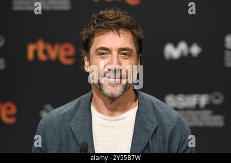 Javier Bardem BEI der Pressekonferenz zur Verleihung des Donostia Award auf dem 72. Internationalen Filmfestival San Sebastian / Festival Internacional de Cine de San Sebastian im Kursaal. San Sebastian, 20.09.2024 *** Javier Bardem à la conférence de presse pour la remise du Prix Donostia au 72e Festival International du film de San Sebastian Internacional de Cine de San Sebastian au Kursaal San Sebastian, 20 09 2024 Foto:XC.xNieImagx/xFuturexex bardem 4922 Banque D'Images