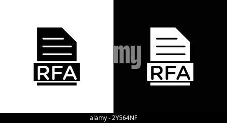 RFA File icône de marque de logo linéaire collection en noir et blanc Illustration de Vecteur