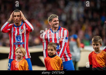 Rodrigo de Paul lors du match entre l'Atlético de Madrid et le RB Leipzig pour la Ligue des Champions, Civitas Metropolitano, Madrid, Espagne Banque D'Images