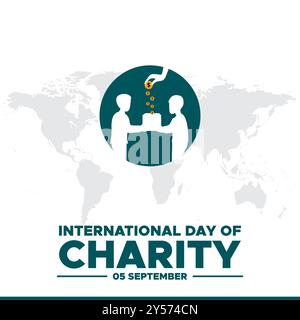 Journée internationale de la Charité, 05 septembre, conception de la journée de la Charité pour les médias sociaux, carte de voeux, illustration, Journée internationale de la Charité. Illustration de Vecteur