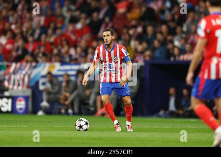 Madrid, Espagne. 19 septembre 2024. Koke (Atletico) Football/Football : UEFA Champions League jour 1 match entre le Club Atletico de Madrid 2-1 RB Leipzig à l'Estadio Metropolitano de Madrid, Espagne . Crédit : Mutsu Kawamori/AFLO/Alamy Live News Banque D'Images