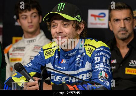 Monza, Italie. 20 septembre 2024. Valentino ROSSI (ITA) au volant de L'ÉQUIPE WRT #46 assiste à la conférence de presse de la 8e manche du Fanatec GT World Challenge 2024 à l'Autodromo Nazionale de Monza (Italie). Crédit : Riccardo Righetti/Alamy Live News Banque D'Images