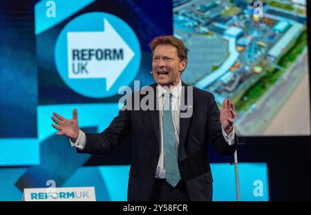 Birmingham, Royaume-Uni. 20 septembre 2024. Richard TICE député leader adjoint du discours de Reform UK. CONFÉRENCE 2024 crédit : GaryRobertsphotography/Alamy Live News Banque D'Images