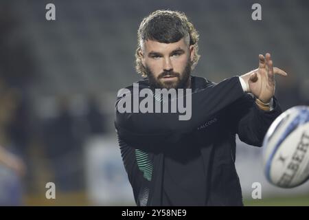 Newcastle, GbR. 20 septembre 2024. Sammy Arnold des Newcastle Falcons se réchauffe pour le match Gallagher Premiership entre Newcastle Falcons et Bristol à Kingston Park, Newcastle le vendredi 20 septembre 2024. (Photo : Chris Lishman | mi News) crédit : MI News & Sport /Alamy Live News Banque D'Images