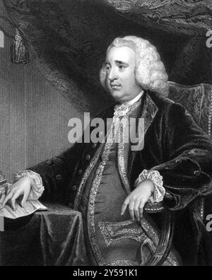 Henry Fox, 1er baron Holland (1705-1774) sur gravure de 1832. Politicien britannique. Gravé par H.. Robinson et publié dans Portraits of Illustrious Banque D'Images