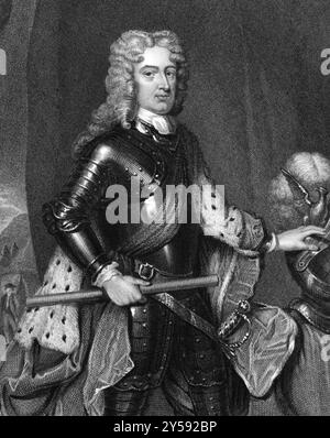 John Churchill, 1er duc de Marlborough (1650-1722) sur gravure de 1830. Éminent soldat anglais et homme d'État. Gravé par R. Cooper et Publishe Banque D'Images