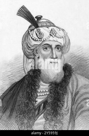 Titus Flavius Josephus (37-100) sur gravure des années 1800 Historien romano-juif et hagiographe des ancêtres sacerdotaux et royaux. Publié à Londres Banque D'Images