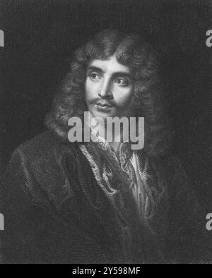 Molière (1622-1673) sur gravure des années 1800 Dramaturge et acteur français. Un des plus grands maîtres de la comédie dans la littérature occidentale. Gravé par Banque D'Images