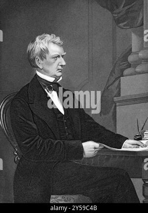 William Henry Seward (1801-1872) sur gravure de 1873. Politicien américain. Gravé par un artiste inconnu et publié dans Portrait Gallery of Eminent Banque D'Images