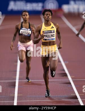 Marileidy Paulino, de la République dominicaine, concourant au 400m féminin à la finale d’athlétisme de la Ligue diamantaire Memorial Van Damme au Roi Baudouin Banque D'Images