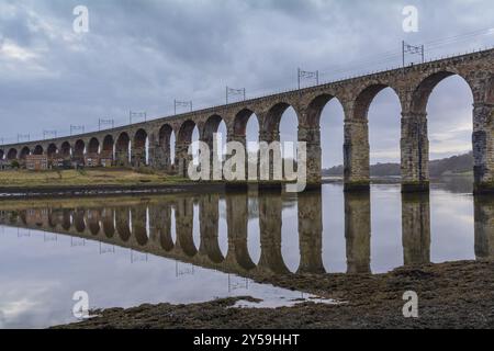 Viaduc de Berwick-upon-Tweed, Northumberland, Angleterre, Grande-Bretagne Banque D'Images