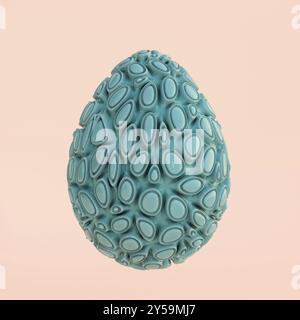 Forme géométrique abstraite inspirée des œufs sur fond rose, illustration de 3D Banque D'Images