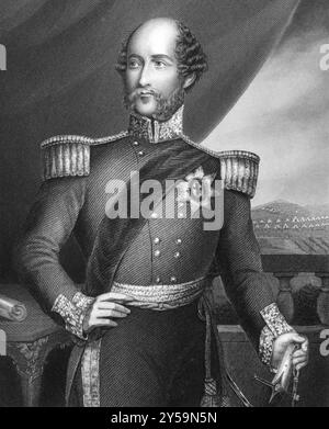 Le prince Adolphe, 1er duc de Cambridge (1774-1850) sur gravure des années 1800 Gravé par D.J.Pound et publié par The London Printing and Publish Banque D'Images