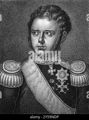 Guillaume Ier de Wurtemberg (1781-1864) sur gravure de 1859. Deuxième roi de Wurtemberg en 1816-1864. Gravé par un artiste inconnu et publié dans Banque D'Images