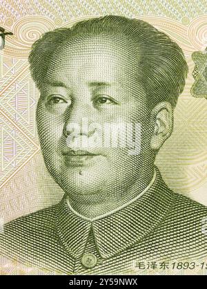 Mao Tse-Tung sur 1 billet de 1999 Yuan en provenance de Chine. Dirigeant communiste chinois en 1949-1976 Banque D'Images