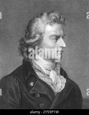 Friedrich Schiller (1759-1805) sur gravure des années 1800 Poète allemand, philosophe, dramaturge. et historien. Gravé par J. Pofselwhite et publis Banque D'Images