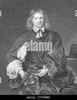 Lucius Cary, 2e vicomte Falkland (1610-1643) sur gravure des années 1800 Politicien anglais, soldat et auteur. Gravé par HT. Ryall après une peinture Banque D'Images