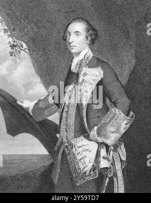 George Brydges Rodney, 1er baron Rodney (1719-1792) sur gravure des années 1800 Officier de marine britannique, surtout connu pour ses commandements dans la Wa américaine Banque D'Images