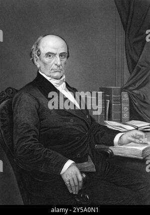 Daniel Webster (1782-1852) sur gravure de 1873. Homme d'État et sénateur américain de premier plan. Gravé par un artiste inconnu et publié dans Portrait Galler Banque D'Images