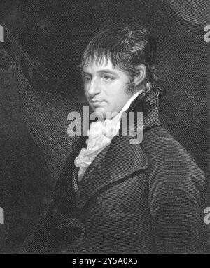 Richard Porson (1759-1808) sur une gravure des années 1800 Érudit classique anglais. Gravé par B. Holl d'après une photo de Hoppner et publiée dans Lond Banque D'Images