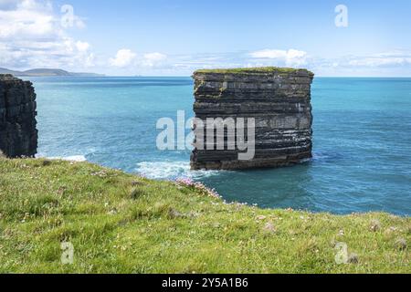 Sea Stack, Downpatrick Head, Co Mayo, Irlande, Europe Banque D'Images