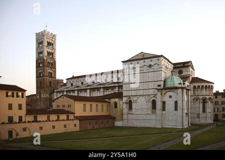 La cathédrale San Martino de style gotique, Lucques, Toscane. Italie Banque D'Images