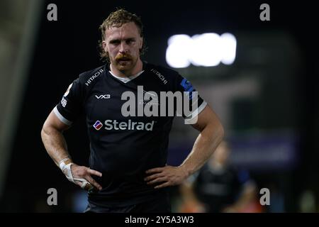 Newcastle, GbR. 20 septembre 2024. Tom Gordon des Newcastle Falcons regarde pendant le match Gallagher Premiership entre Newcastle Falcons et Bristol à Kingston Park, Newcastle, vendredi 20 septembre 2024. (Photo : Chris Lishman | mi News) crédit : MI News & Sport /Alamy Live News Banque D'Images