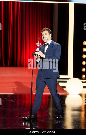 20 septembre 2024, Donostia / San Sebastian, Euskadi, Espagne : Javier Bardem assiste à la remise du Prix Donosti 2023 à Javier Bardem lors du 72ème Festival international du film de San Sebastian au Palais Kursaal le 20 septembre 2024 à Donostia / San Sebastian, Espagne (image crédit : © Jack Abuin/ZUMA Press Wire) USAGE ÉDITORIAL SEULEMENT! Non destiné à UN USAGE commercial ! Banque D'Images