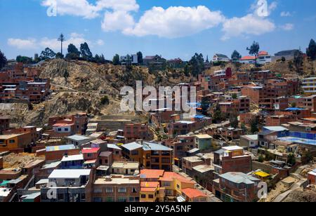 Maisons résidentielles dans la Paz en Bolivie Banque D'Images
