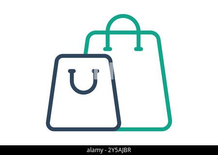 Icône de sac à provisions. style d'icône de ligne. icône associée à la facture et au paiement. illustration vectorielle des éléments métier Illustration de Vecteur