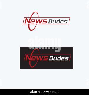 Un logo contemporain pour « News » avec une typographie audacieuse et une palette de couleurs dynamique, idéal pour la marque multimédia et la communication Illustration de Vecteur