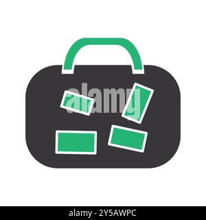 Icône de valise pour le voyage. Illustration de Vecteur