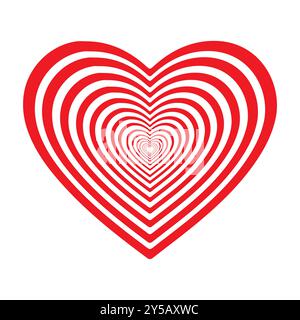 Icônes vectorielles de coeur rouge et noir. Coeurs vectoriels pour la saint-valentin. Icônes de coeur uniques. Signe du coeur. Illustration de Vecteur
